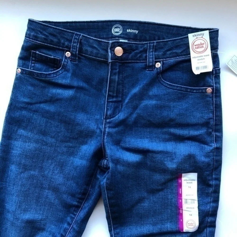 NWT Wonder Nation Girls Skinny Blue Jeans Size 14